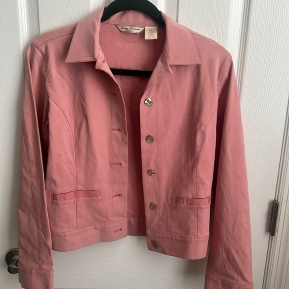 Tommy Bahama Silk Blend Jacket Button Front Blazer Career XS‎ Pink Soft